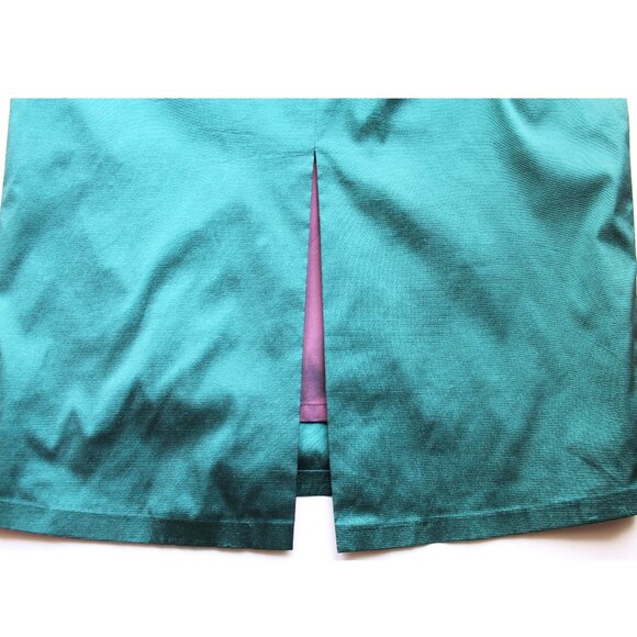 Talbot Runhof Komoe3 Cocktail Dress / Size 6 / Size 36 / Turquoise Gathered - Picture 9 of 13